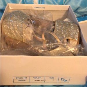 Bling champagne heels